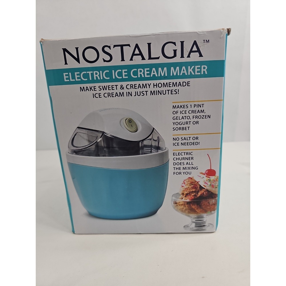 Nostalgia Electric One Pint Ice Cream Maker‎ Gelato Frozen Yogurt Sorbet NEW